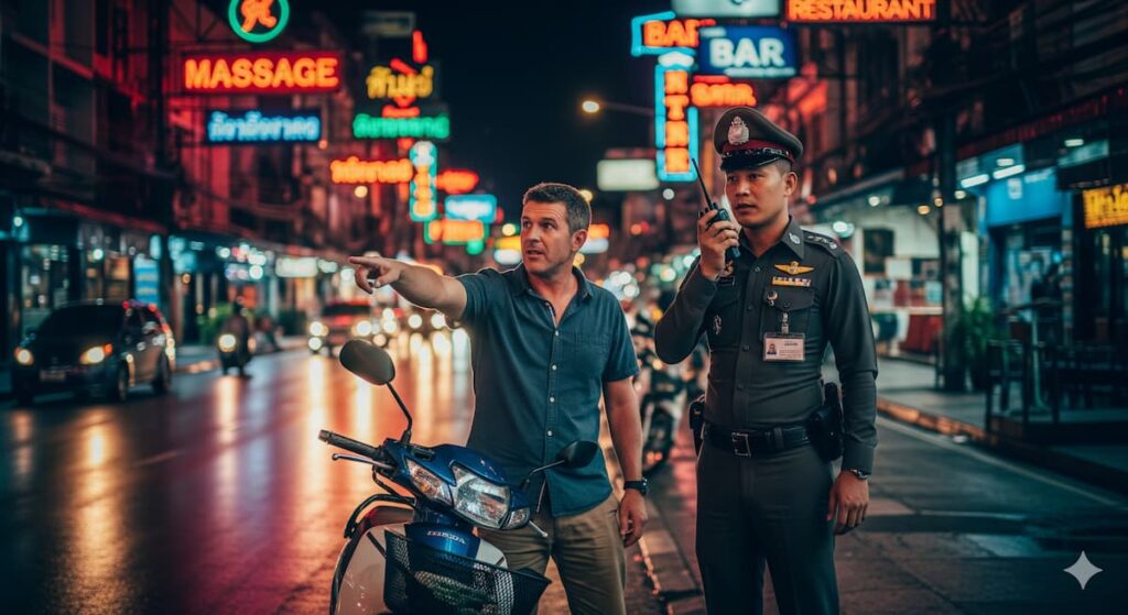 Паттайя: жители и полиция задержали угонщика мотоцикла