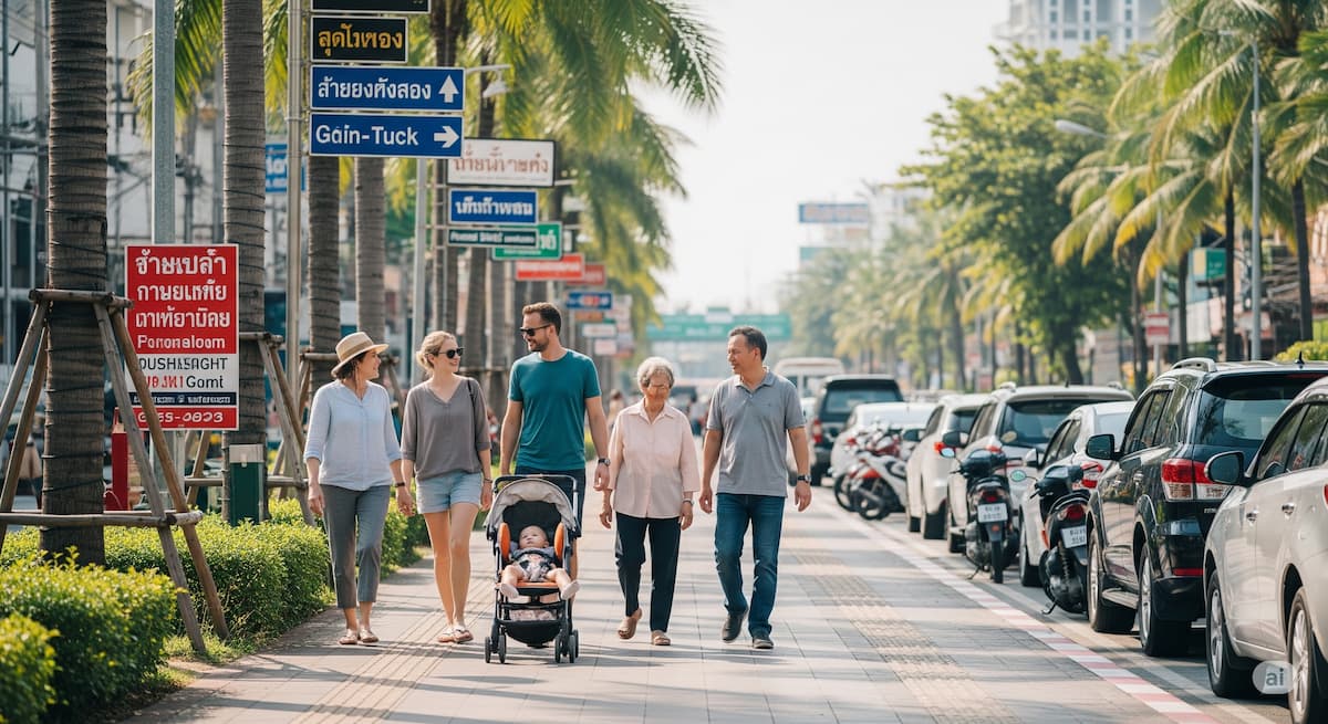 Паттайя: конец парковке на тротуарах для пешеходов