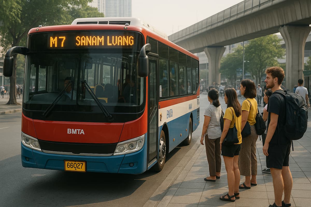 Бангкок: бесплатные шаттл-басы по 14 маршрутам до Sanam Luang